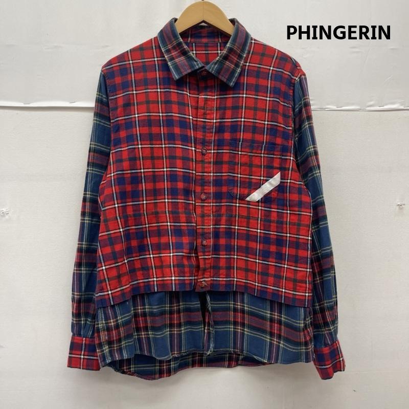 フィンガリン PHINGERIN シャツ、ブラウス 長袖 日本製 ギミック チェック柄 レイヤード シャツ ネルシャツ pd-132-st-051 M マルチカラー / マルチカラー / multicolor メンズ USED 古着 中古 50166447