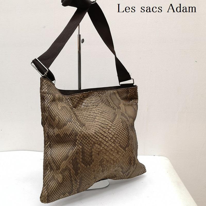 古着 USED ショルダーバッグ ショルダーバッグ Les sacs Adam パイソン レザー ショルダー バッグ 茶 / ブラウン / brown レディース USED 古着 中古 50166451