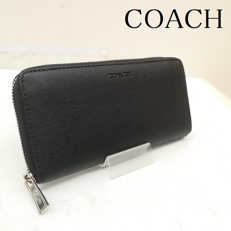 コーチ COACH 財布 長財布 アコーディオン レザー ウォレット 長財布 - 黒 / ブラック / black レディース USED 古着 中古 50166454