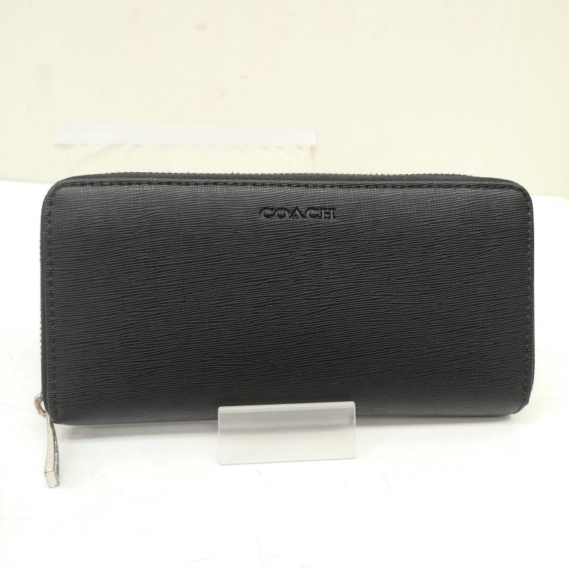 コーチ COACH 財布 長財布 アコーディオン レザー ウォレット 長財布 - 黒 / ブラック / black レディース USED 古着 中古 50166454