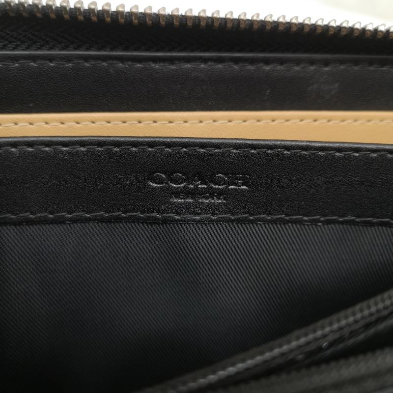 コーチ COACH 財布 長財布 アコーディオン レザー ウォレット 長財布 - 黒 / ブラック / black レディース USED 古着 中古 50166454