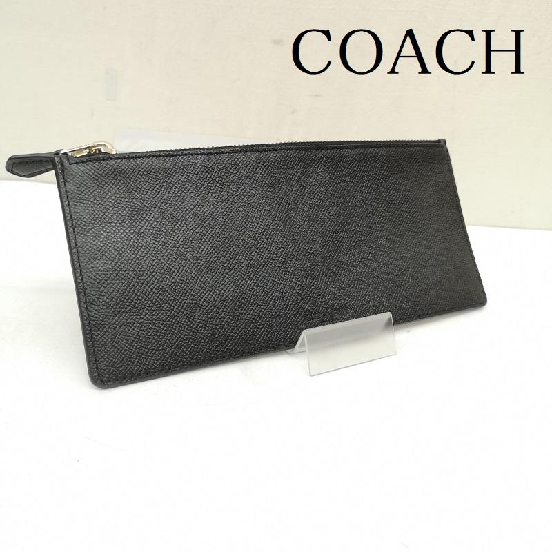 コーチ COACH ポーチ ポーチ ポーチ クロスグレイン レザー - 黒 / ブラック / black レディース USED 古着 中古 50166455