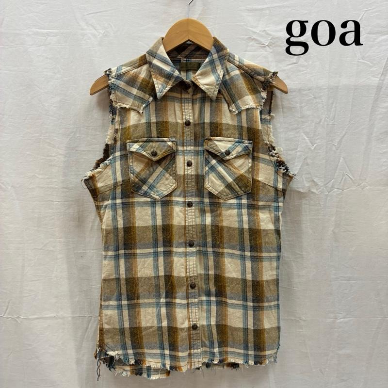 ゴア goa シャツ、ブラウス 半袖 カットオフ フリンジ ノースリーブ ウエスタンシャツ グランジ Y2K アーカイブ FREE レディース USED 古着 中古 50166463