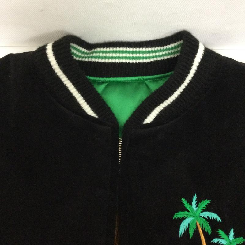 エクストララージ XLARGE ジャケット、上着 ジャンパー、ブルゾン REVERSIBLE FLAG GAL　SOUVENIR JACKET リバーシブル キルティング ジャケット 101221021005 M 刺繍 黒 / ブラック / black X 緑 / グリーン / green メンズ USED 古着 中古 50166464