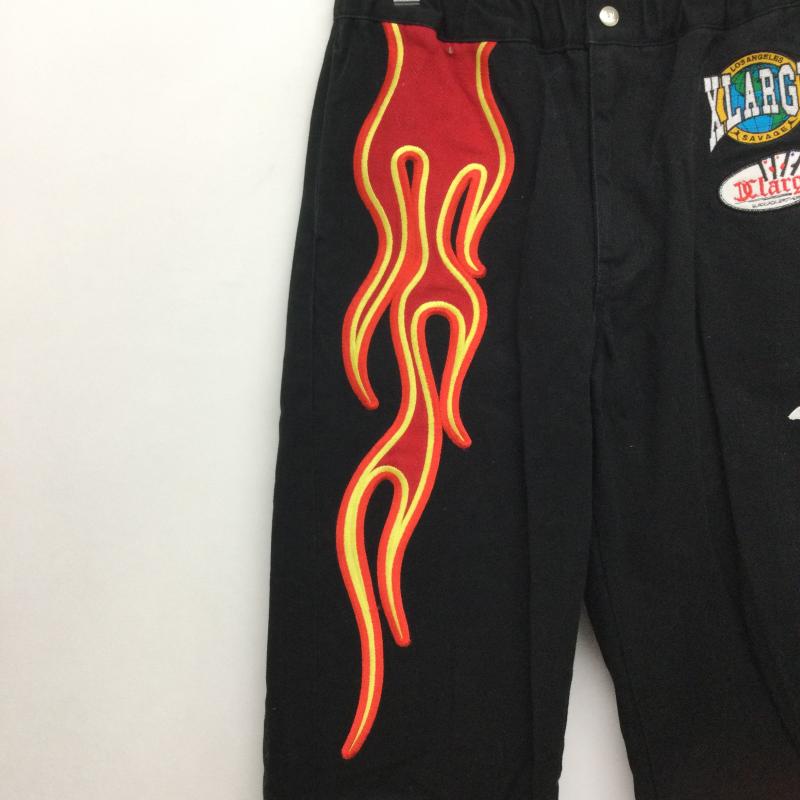 エクストララージ XLARGE パンツ チノパン エクストララージ RACING TEAM PANTS パンツ 101214031014 M 刺繍 黒 / ブラック / black メンズ USED 古着 中古 50166468