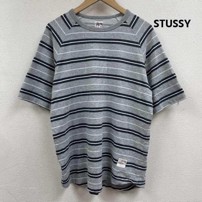 ステューシー STUSSY Tシャツ 半袖 90s 00s マルチボーダー柄 半袖 カットソー スウェット Tシャツ L 灰 / グレー / gray メンズ USED 古着 中古 50166471