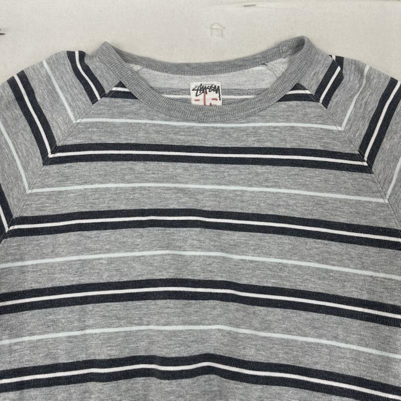 ステューシー STUSSY Tシャツ 半袖 90s 00s マルチボーダー柄 半袖 カットソー スウェット Tシャツ L 灰 / グレー / gray メンズ USED 古着 中古 50166471