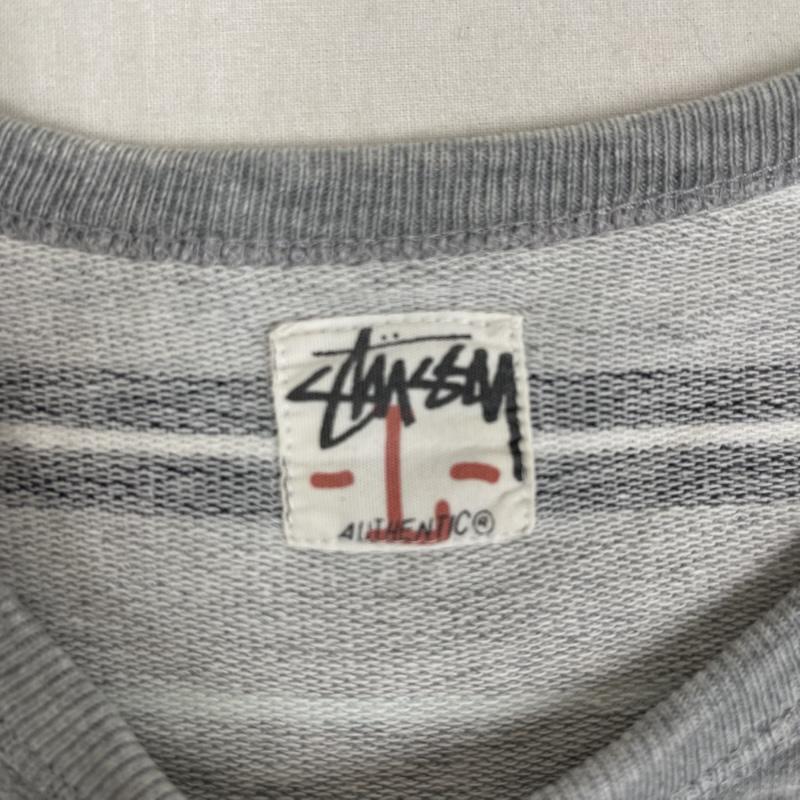 ステューシー STUSSY Tシャツ 半袖 90s 00s マルチボーダー柄 半袖 カットソー スウェット Tシャツ L 灰 / グレー / gray メンズ USED 古着 中古 50166471
