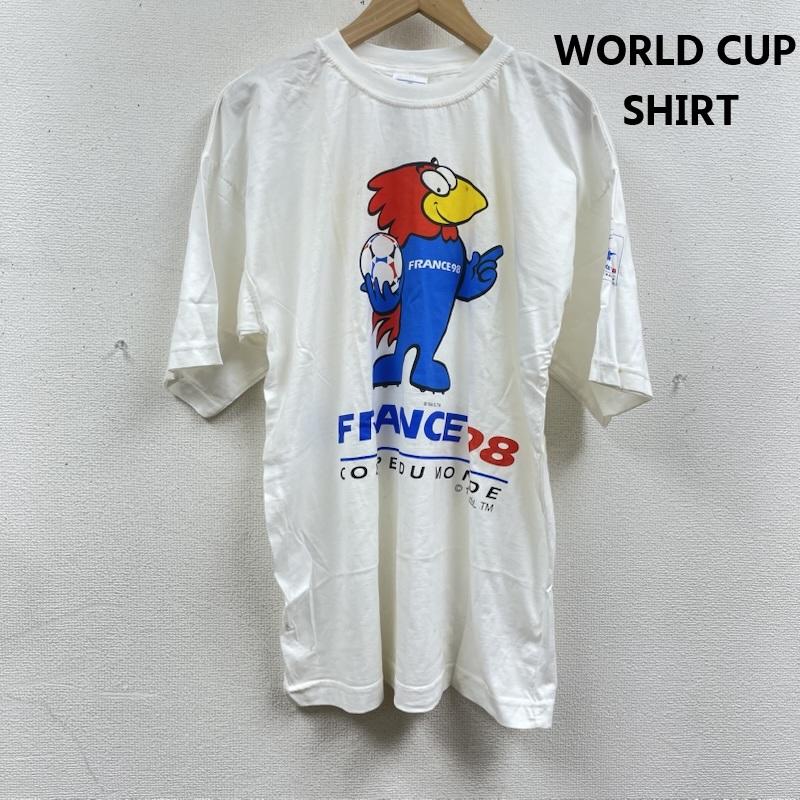 古着 USED Tシャツ 半袖 90s FIFAワールドカップ フランス大会 キャラクター プリント Tシャツ L 白 / ホワイト / white メンズ USED 古着 中古 50166475