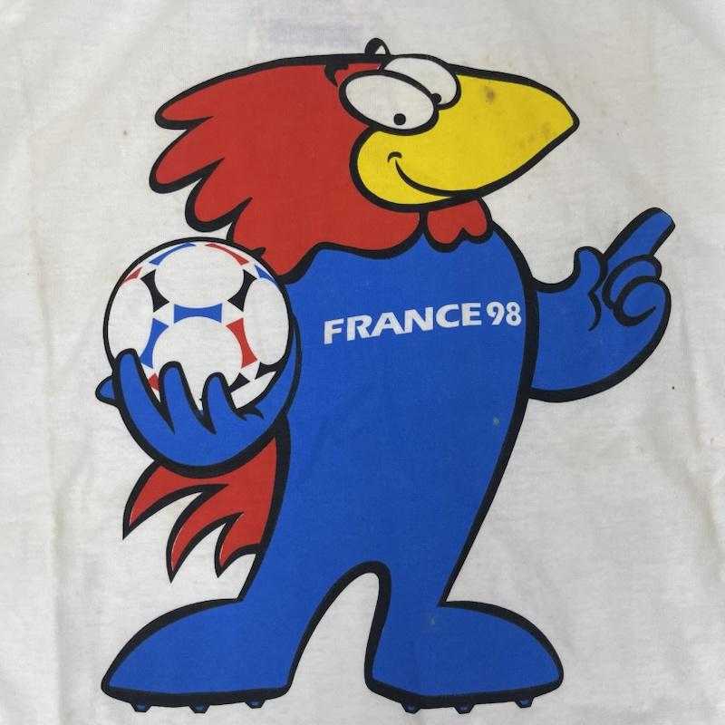 古着 USED Tシャツ 半袖 90s FIFAワールドカップ フランス大会 キャラクター プリント Tシャツ L 白 / ホワイト / white メンズ USED 古着 中古 50166475