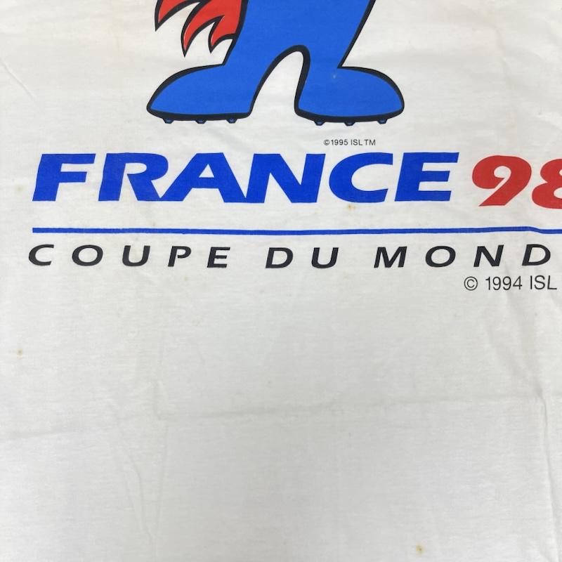 古着 USED Tシャツ 半袖 90s FIFAワールドカップ フランス大会 キャラクター プリント Tシャツ L 白 / ホワイト / white メンズ USED 古着 中古 50166475