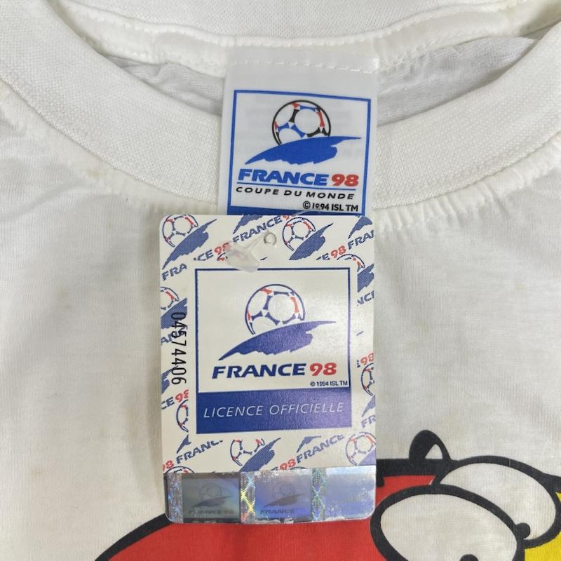 古着 USED Tシャツ 半袖 90s FIFAワールドカップ フランス大会 キャラクター プリント Tシャツ L 白 / ホワイト / white メンズ USED 古着 中古 50166475