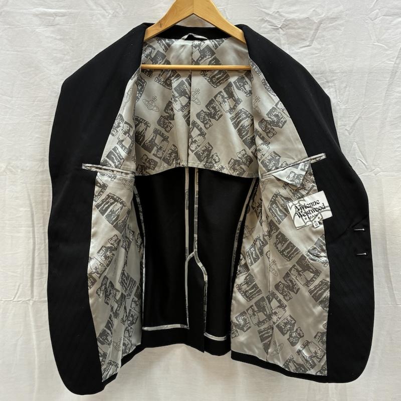 ヴィヴィアンウエストウッドマン Vivienne Westwood MAN ジャケット、上着 ジャケット、ブレザー VW-W1-78141 襟ストライプ ポリエステル ウール 3B テーラード ジャケット 48 メンズ USED 古着 中古 50166479