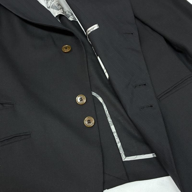 ヴィヴィアンウエストウッドマン Vivienne Westwood MAN ジャケット、上着 ジャケット、ブレザー VW-W1-78141 襟ストライプ ポリエステル ウール 3B テーラード ジャケット 48 メンズ USED 古着 中古 50166479