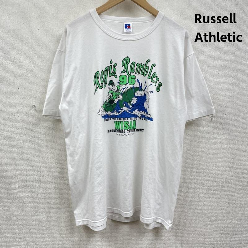 ラッセルアスレティック Russell Athletic Tシャツ 半袖 Regis Ramblers USA製 ヴィンテージ グラフィック プリント Tシャツ XL 白 / ホワイト / white メンズ USED 古着 中古 50166480