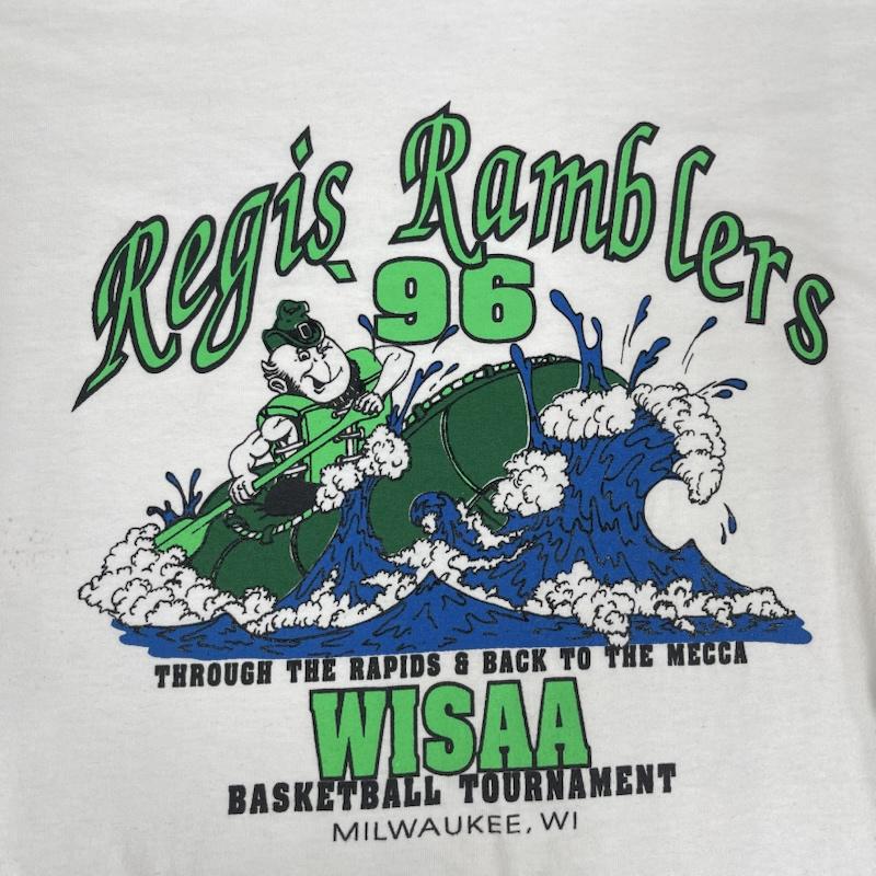 ラッセルアスレティック Russell Athletic Tシャツ 半袖 Regis Ramblers USA製 ヴィンテージ グラフィック プリント Tシャツ XL 白 / ホワイト / white メンズ USED 古着 中古 50166480