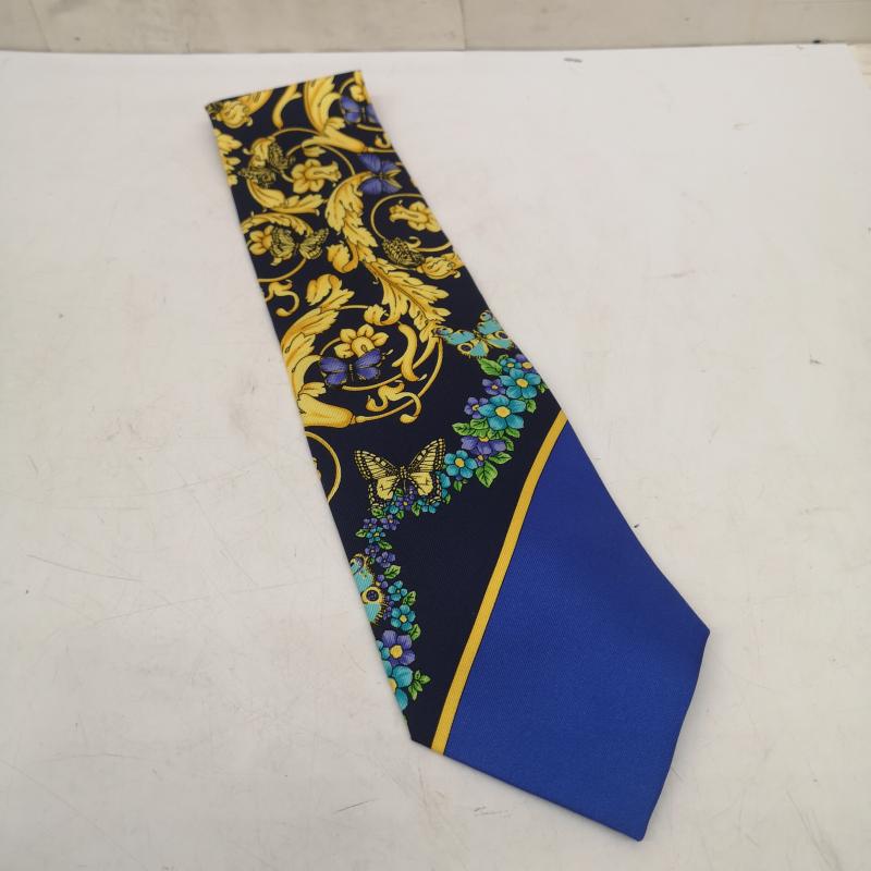 ジャンニヴェルサーチ GIANNI VERSACE ネクタイ ネクタイ 蝶 バロック調 シルク ネクタイ - 黄 / イエロー / yellow X 青 / ブルー / blue X 紺 / ネイビー / navy メンズ USED 古着 中古 50166481