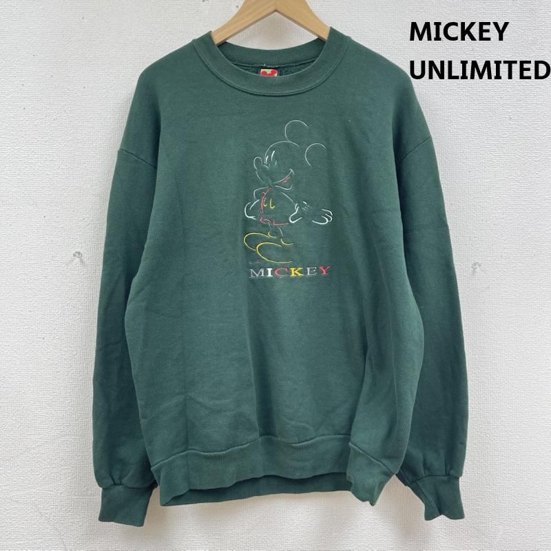 古着 USED トレーナー 長袖 90s USA製 ディズニー公式 MICKEY UNLIMITED スウェット トレーナー L 緑 / グリーン / green メンズ USED 古着 中古 50166486