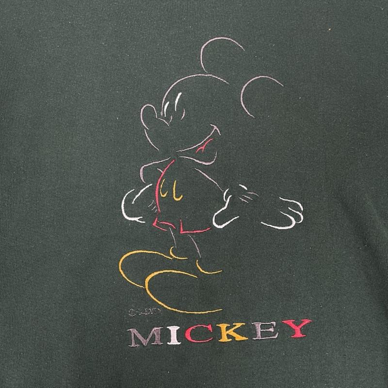 古着 USED トレーナー 長袖 90s USA製 ディズニー公式 MICKEY UNLIMITED スウェット トレーナー L 緑 / グリーン / green メンズ USED 古着 中古 50166486