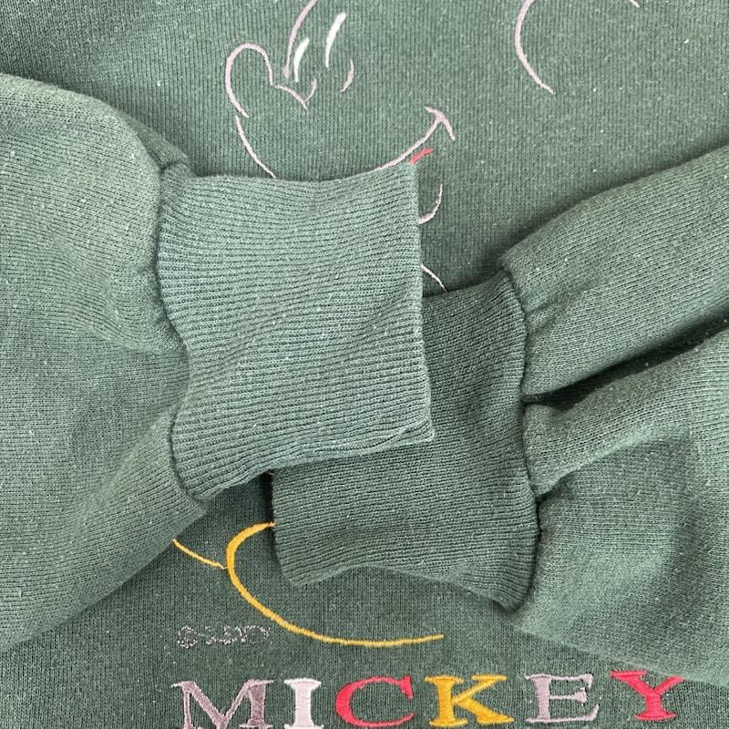 古着 USED トレーナー 長袖 90s USA製 ディズニー公式 MICKEY UNLIMITED スウェット トレーナー L 緑 / グリーン / green メンズ USED 古着 中古 50166486