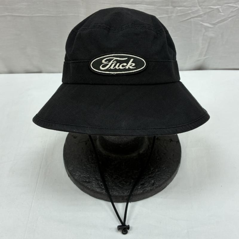 ヒステリックグラマー HYSTERIC GLAMOUR 帽子 ハット 25ss FKワッペン アドベンチャー ハット FUCK オーバル ロゴ バケットハット リップストップ 02251QH07 - メンズ USED 古着 中古 50166487