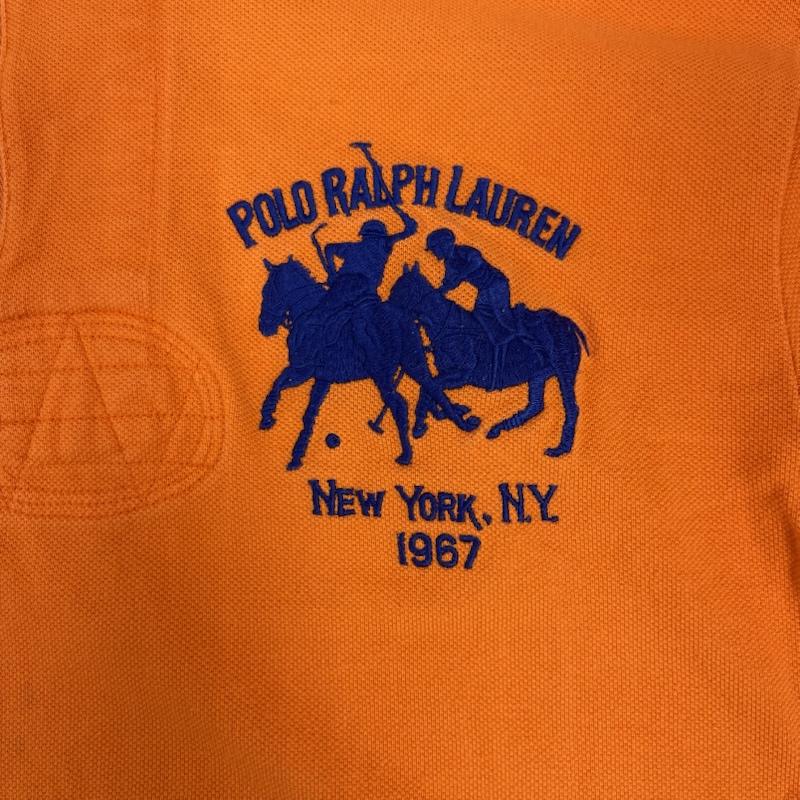 ポロバイラルフローレン Polo by RALPH LAUREN ポロシャツ 半袖 エンブレム トリプルポニー 刺繍 鹿の子 半袖 ポロシャツ S 橙 / オレンジ / orange メンズ USED 古着 中古 50166489