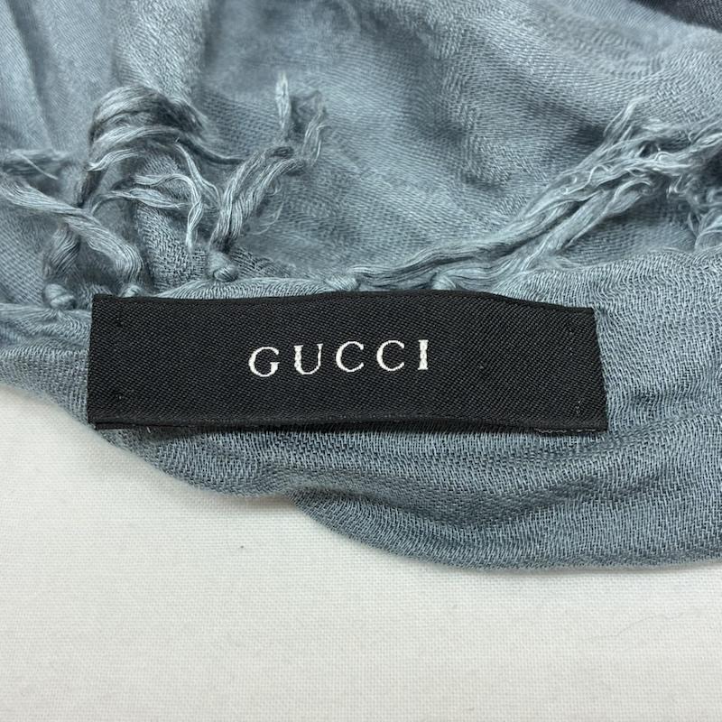 グッチ GUCCI ストール カシミア、パシュミナ レーヨン カシミヤ GG柄 大判 フリンジ ストール イタリア製 ダブルフェイス 三角形 - レディース USED 古着 中古 50166498