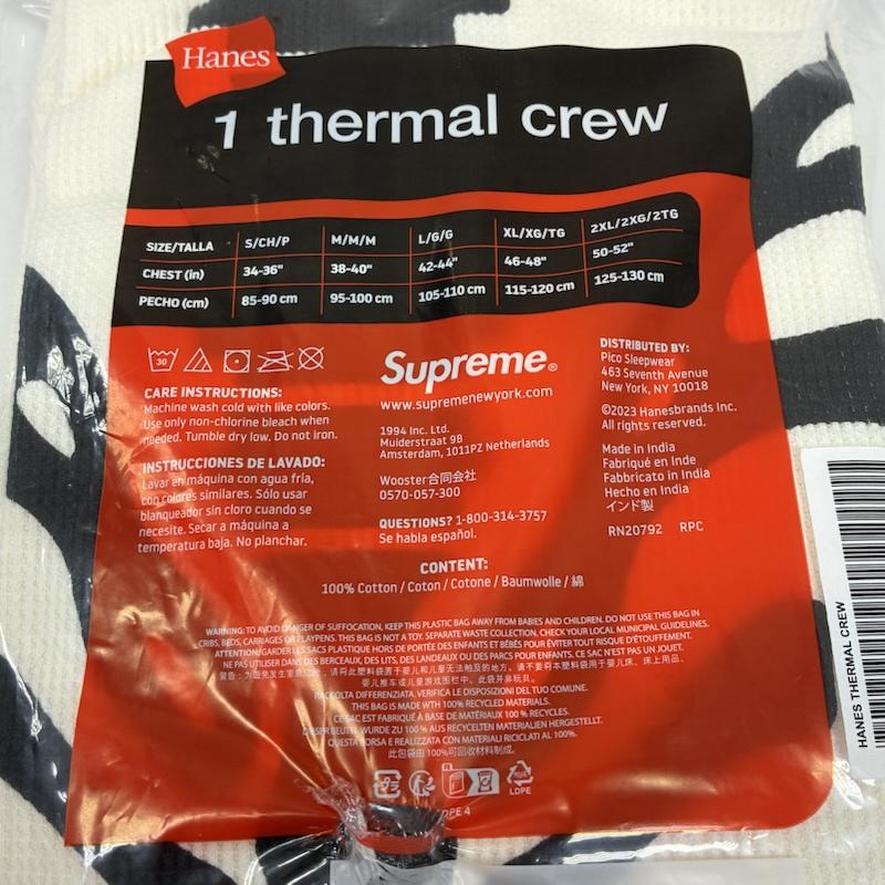シュプリーム Supreme Tシャツ 長袖 25FW Hanes Bones Thermal Crew ヘインズ ボーンズ サーマル クルーネック ロンT XL メンズ USED 古着 中古 50166504