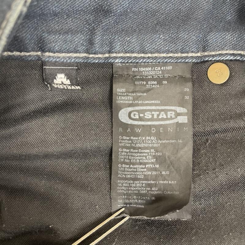 ジースターロゥ G-STAR RAW パンツ デニム、ジーンズ 3301 LOW TAPERED ボタンフライ デニム パンツ 29インチ インディゴ / インディゴ / Indigo メンズ USED 古着 中古 50166511