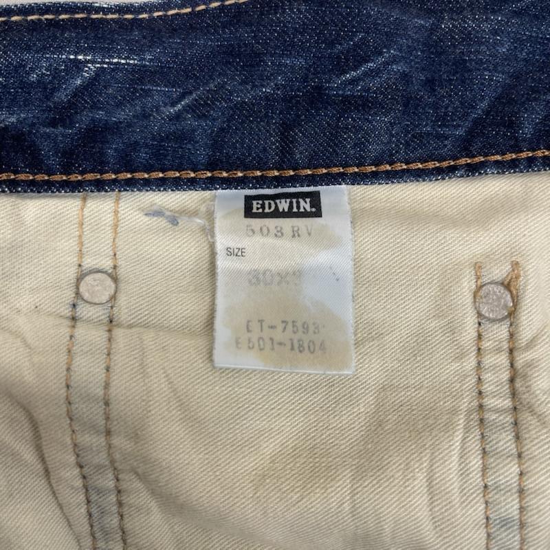 エドウィン EDWIN パンツ デニム、ジーンズ 00s 503RV ヴィンテージ加工 ダメージ ストレート デニム パンツ 30インチ インディゴ / インディゴ / Indigo メンズ USED 古着 中古 50166514