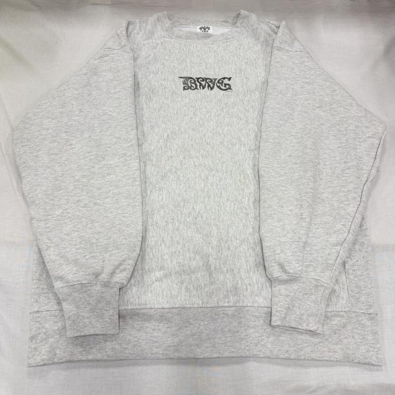 ブルコ BLUCO トレーナー 長袖 B.W.G TRIBAL トライバル バラ 薔薇 クルーネック ロゴ プリント スウェット トレーナー 裏起毛 XL ロゴ、文字 X プリント 灰 / グレー / gray X 黒 / ブラック / black X 青 / ブルー / blue メンズ USED 古着 中古 50166517