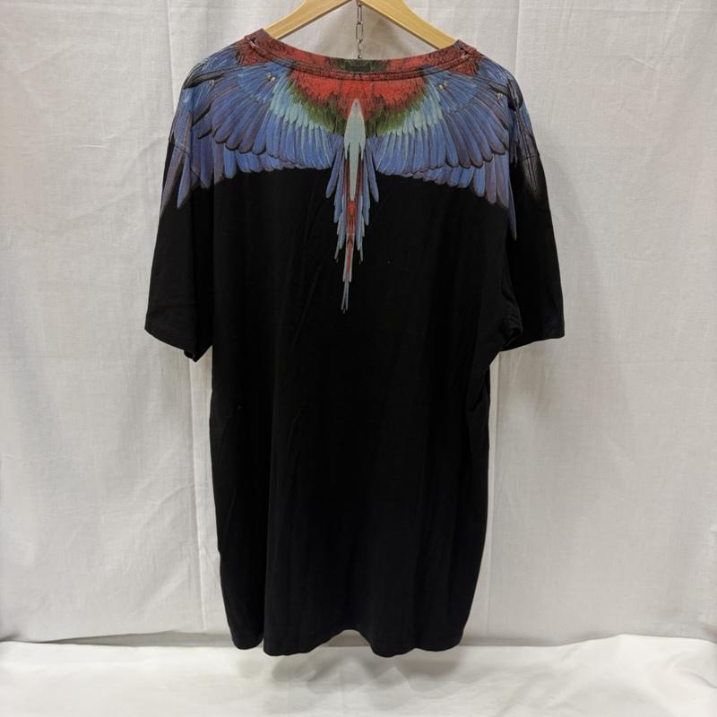 マルセロ・バーロン MARCELO BURLON Tシャツ 半袖 フェザープリントTシャツ ブラック XL プリント 黒 / ブラック / black X 青 / ブルー / blue メンズ USED 古着 中古 50166519