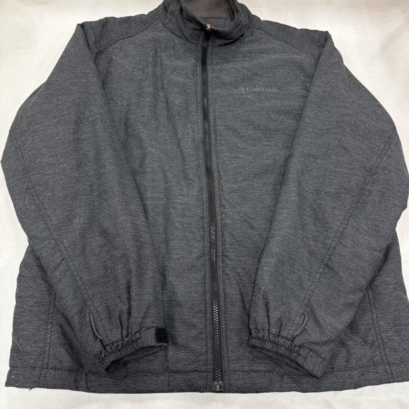 コロンビア Columbia ジャケット、上着 ジャンパー、ブルゾン OMNI-HEAT オムニヒート ナイロン ジップアップ スタンドカラー ジャケット ブルゾン ロゴ 刺繍 XL ワンポイント X ロゴ、文字 X 刺繍 ダークグレー / ダークグレー / メンズ USED 古着 中古 50166521