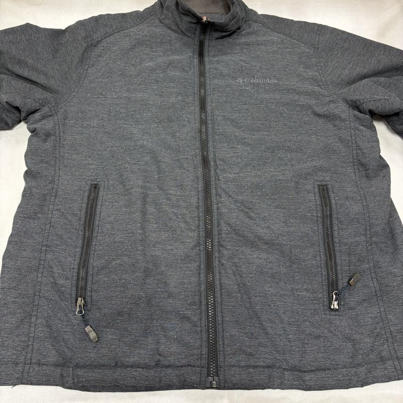 コロンビア Columbia ジャケット、上着 ジャンパー、ブルゾン OMNI-HEAT オムニヒート ナイロン ジップアップ スタンドカラー ジャケット ブルゾン ロゴ 刺繍 XL ワンポイント X ロゴ、文字 X 刺繍 ダークグレー / ダークグレー / メンズ USED 古着 中古 50166521