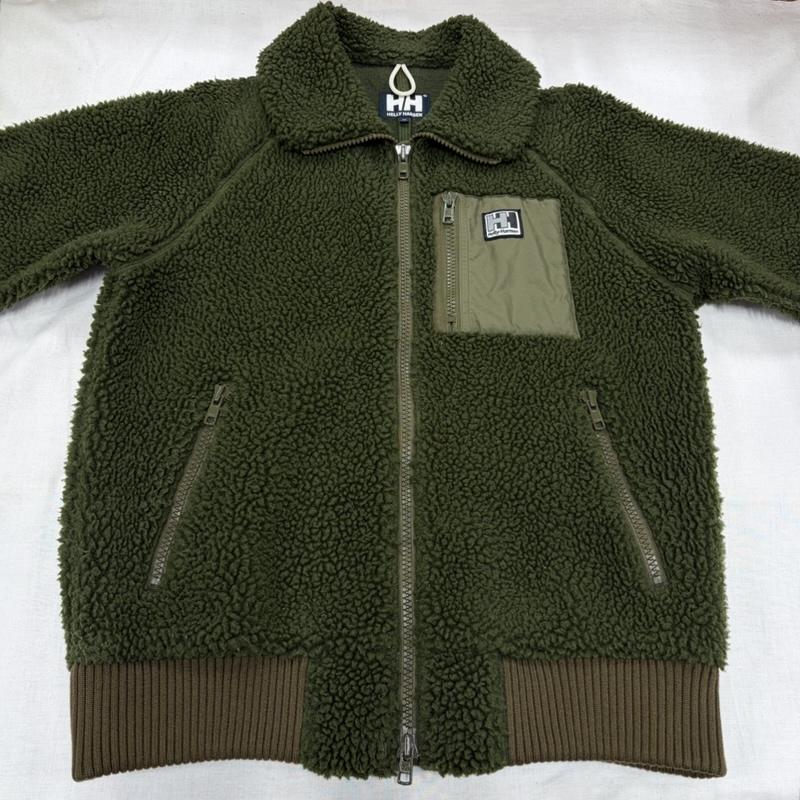 ヘリーハンセン HELLY HANSEN ジャケット、上着 ジャンパー、ブルゾン ジップアップ ボア ジャケット ナイロン ロゴ ダブルジップ フリース M ワンポイント X ロゴ、文字 X 刺繍 オリーブグリーン / オリーブグリーン / メンズ USED 古着 中古 50166523