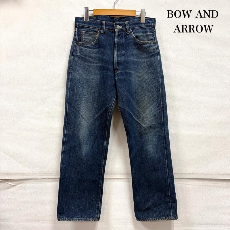 ボウアンドアローズ BOW&ARROWS パンツ デニム、ジーンズ ストレート デニム ボタンフライ インディゴ アメカジ フェード 赤耳 セルビッチ ヒゲ ハチノス チェーンステッチ 30インチ ダメージ加工 インディゴ / インディゴ / Indigo メンズ USED 古着 中古 50166524