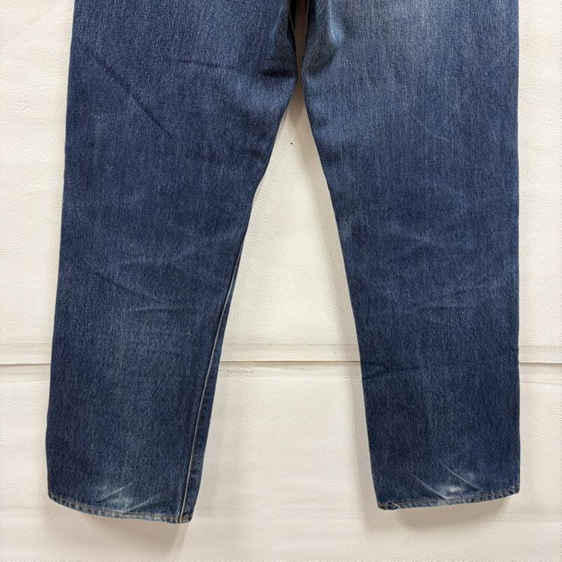 ボウアンドアローズ BOW&ARROWS パンツ デニム、ジーンズ ストレート デニム ボタンフライ インディゴ アメカジ フェード 赤耳 セルビッチ ヒゲ ハチノス チェーンステッチ 30インチ ダメージ加工 インディゴ / インディゴ / Indigo メンズ USED 古着 中古 50166524