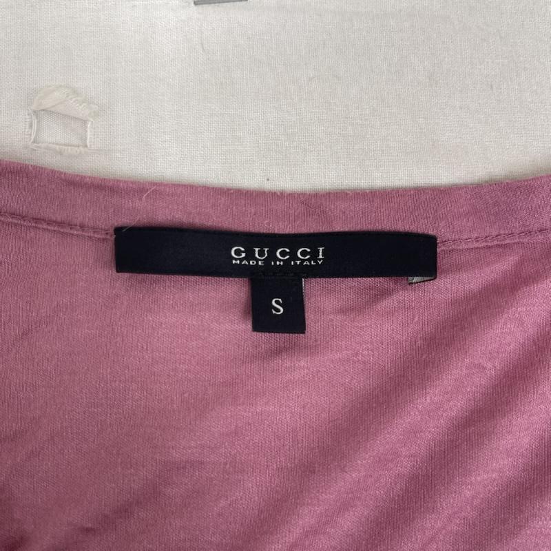 グッチ GUCCI カットソー 長袖 トムフォード期 イタリア製 メタルビーズ ギャザーネック カットソー S 桃 / ピンク / pink レディース USED 古着 中古 50166530