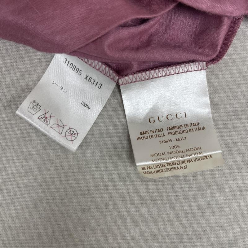 グッチ GUCCI カットソー 長袖 トムフォード期 イタリア製 メタルビーズ ギャザーネック カットソー S 桃 / ピンク / pink レディース USED 古着 中古 50166530