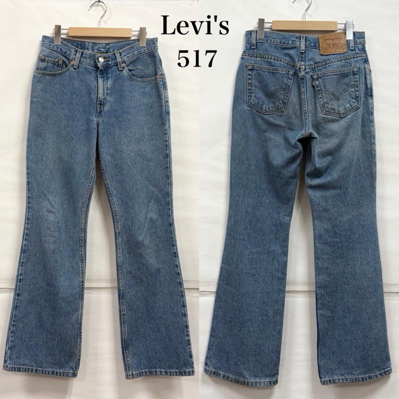 リーバイス Levi s パンツ デニム、ジーンズ 90s 517 ブーツカットフレア デニム ヴィンテージ ジッパーフライ メキシコ製 ユニセックス 7JR S Y2K S 無地 青 / ブルー / blue メンズ USED 古着 中古 50166531