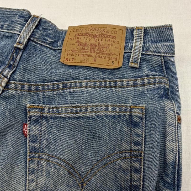 リーバイス Levi s パンツ デニム、ジーンズ 90s 517 ブーツカットフレア デニム ヴィンテージ ジッパーフライ メキシコ製 ユニセックス 7JR S Y2K S 無地 青 / ブルー / blue メンズ USED 古着 中古 50166531