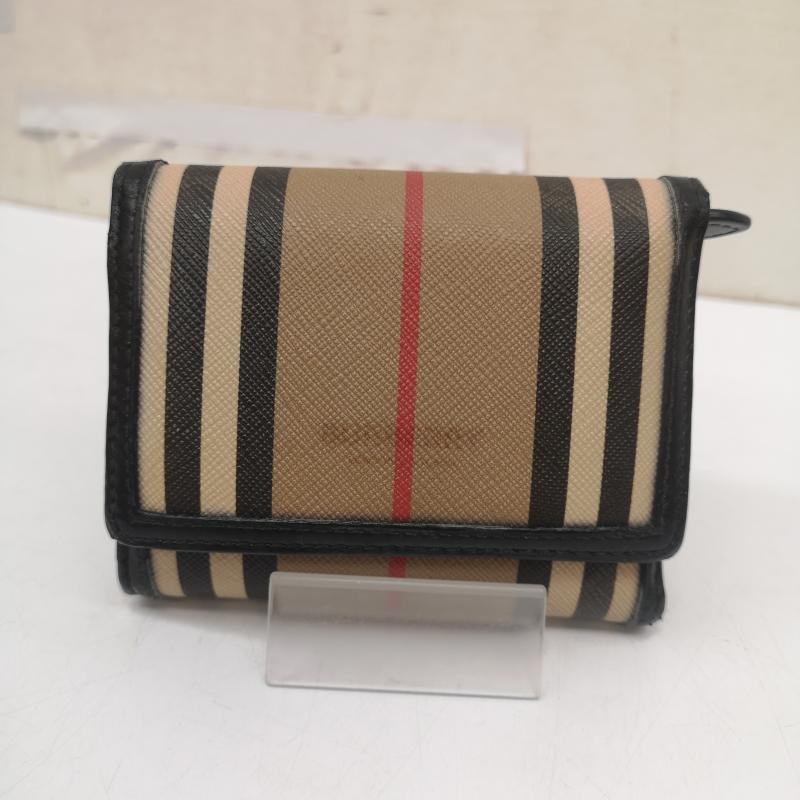 バーバリー BURBERRY 財布 コンパクト財布 3つ折り財布 PVC ノバチェック ウォレット - ベージュ / ベージュ / beige レディース USED 古着 中古 50166543