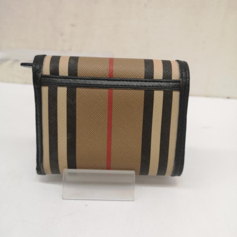 バーバリー BURBERRY 財布 コンパクト財布 3つ折り財布 PVC ノバチェック ウォレット - ベージュ / ベージュ / beige レディース USED 古着 中古 50166543