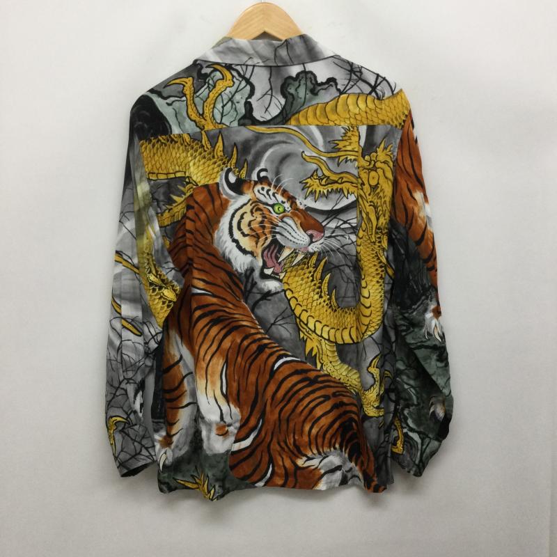 ワコマリア WACKO MARIA シャツ、ブラウス 長袖 WACKO MARIA TIM LEHI 虎 龍 長袖 アロハシャツ XS 総柄 灰 / グレー / gray メンズ USED 古着 中古 50166544