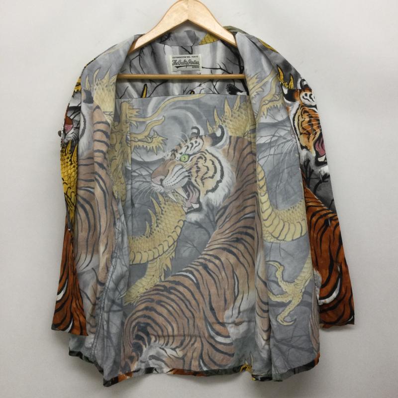 ワコマリア WACKO MARIA シャツ、ブラウス 長袖 WACKO MARIA TIM LEHI 虎 龍 長袖 アロハシャツ XS 総柄 灰 / グレー / gray メンズ USED 古着 中古 50166544