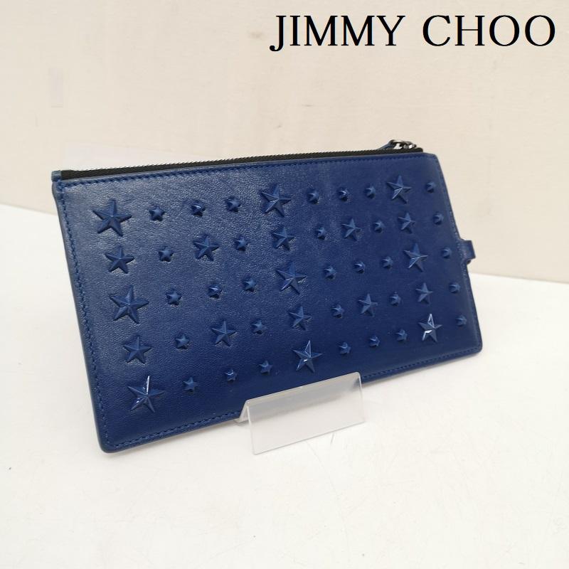ジミーチュウ JIMMY CHOO 財布 長財布 フラグメントケース スター スタッズ 長財布 - 青 / ブルー / blue メンズ USED 古着 中古 50166545