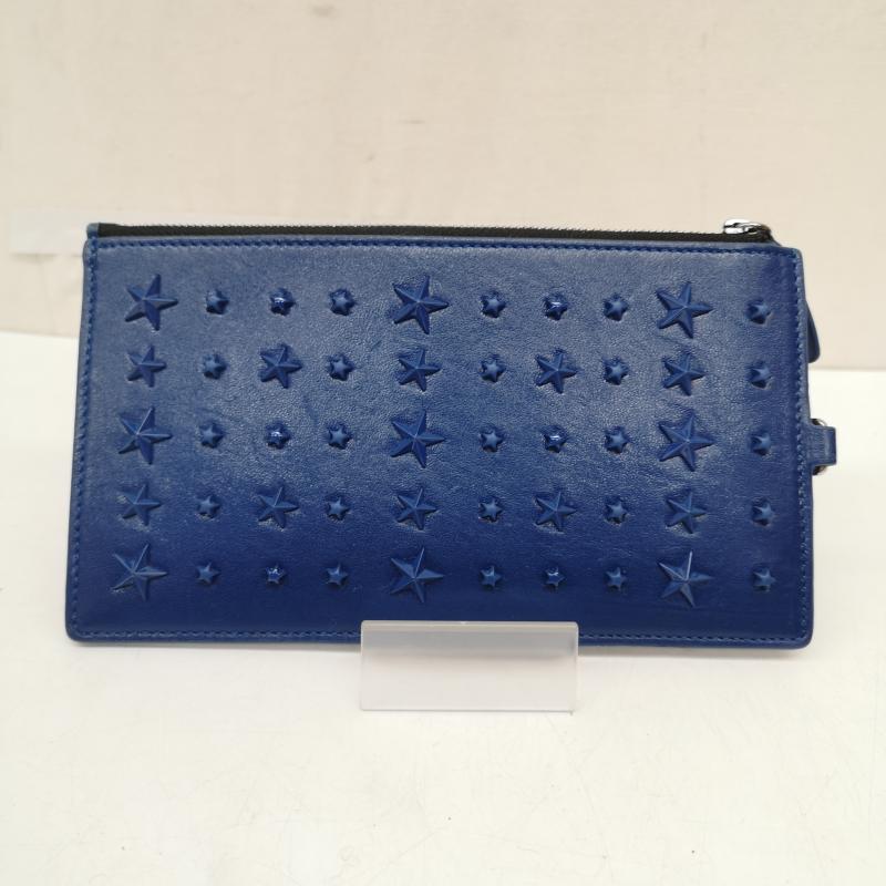ジミーチュウ JIMMY CHOO 財布 長財布 フラグメントケース スター スタッズ 長財布 - 青 / ブルー / blue メンズ USED 古着 中古 50166545