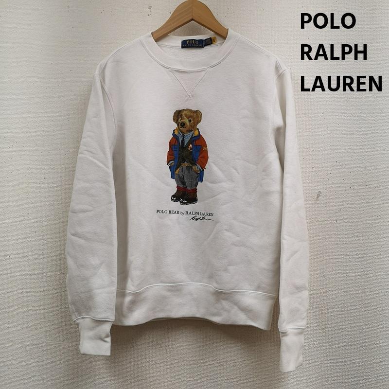 ポロラルフローレン POLO RALPH LAUREN トレーナー 長袖 熊 ポロベア 裏起毛 ビッグロゴ クルーネック スウェット トレーナー S 白 / ホワイト / white メンズ USED 古着 中古 50166557