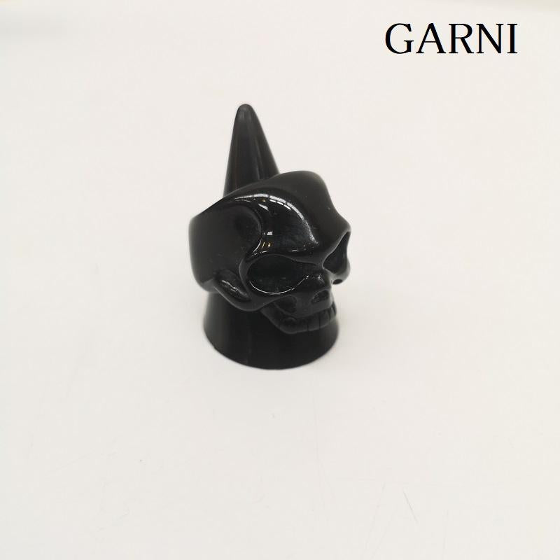 ガルニ GARNI アクセサリー 指輪 SKULL ACRYLIC RING スカル アクリル リング 指輪 18号 - 黒 / ブラック / black メンズ USED 古着 中古 50166563