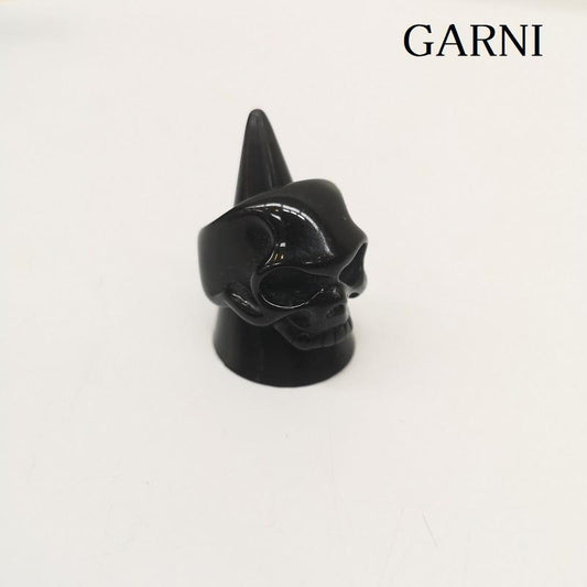ガルニ GARNI アクセサリー 指輪 SKULL ACRYLIC RING スカル アクリル リング 指輪 18号 - 黒 / ブラック / black メンズ USED 古着 中古 50166563